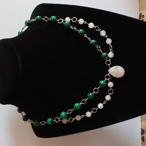 Malachite & Rose Necklace